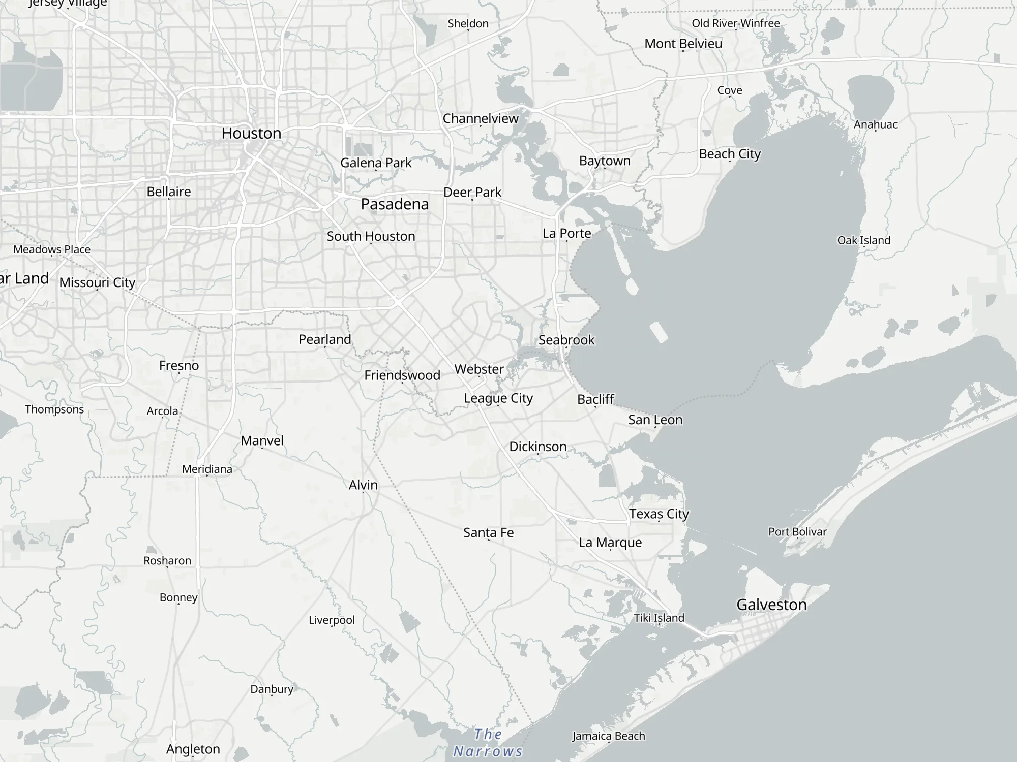 Map of the Central, south & the coast area, with a pin for each city we serve there